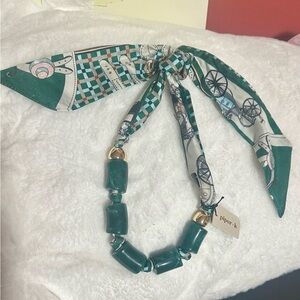 Piper K 45” adjustable scarf with beads necklace